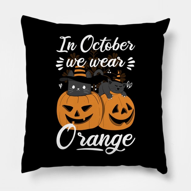 In October We Wear Orange Pillow by Rishirt