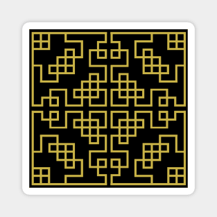 Black Gold Chinese Ornament Pattern Magnet