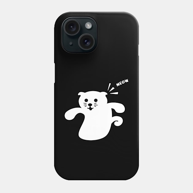 Ghost Cat Meow Phone Case by UltraMelon