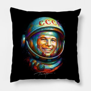 Yuri Gagarin − The First Human in Space Pillow