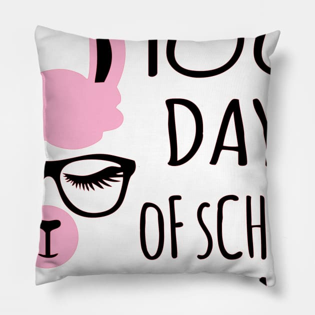 100 Days of School No Probllama Pillow by DANPUBLIC