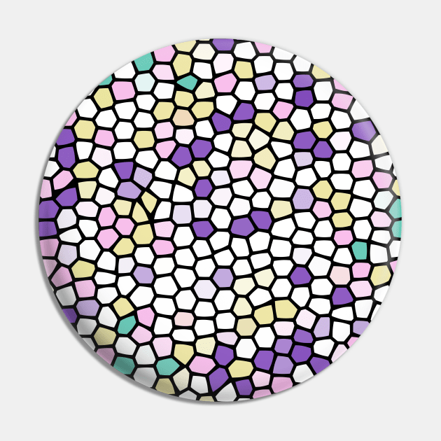 Painted Glass of Diamond Unicorn Dots Pattern Pin by Peaceful Space AS