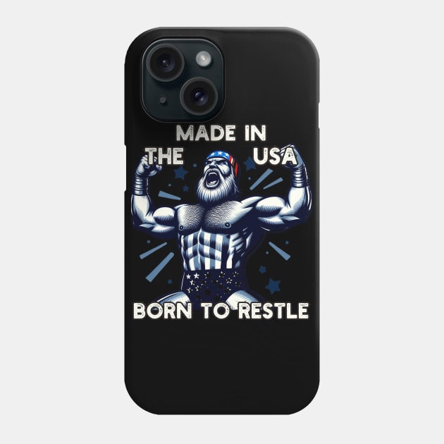 USA Wrestling Phone Case by BukovskyART