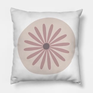 Minimalist Abstract  Flower Circle  Cute Minimali Pink  design Pillow