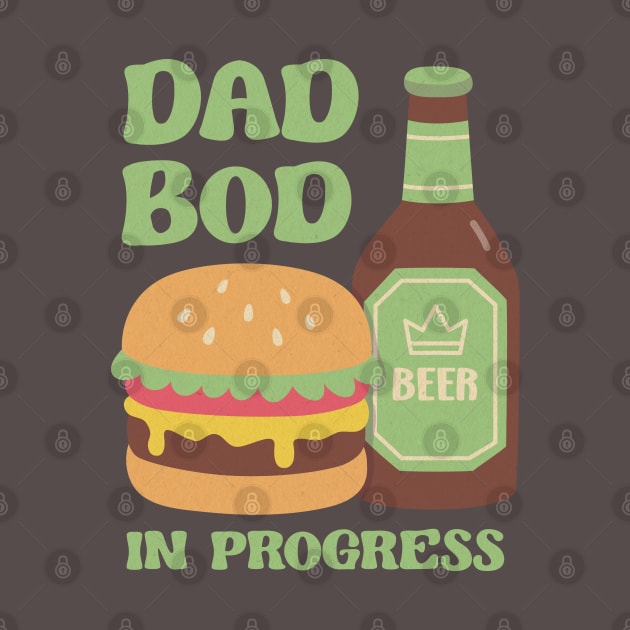 Funny Dad Bod In Progress With Burger And Beer by rustydoodle