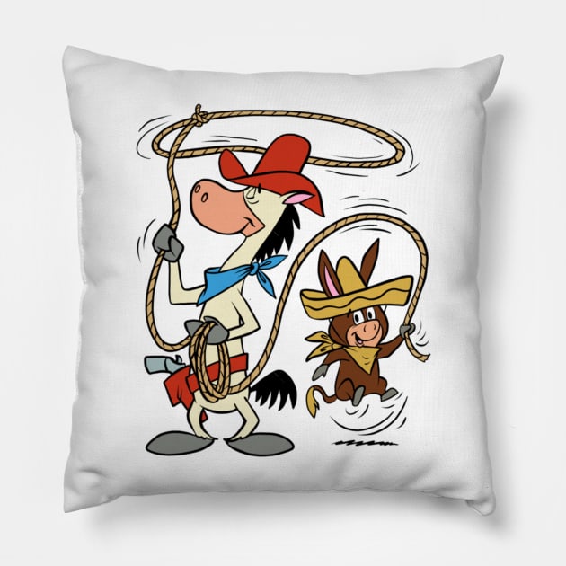 Quick Draw McGraw And Baba Looey Roping Pillow by szymkowski