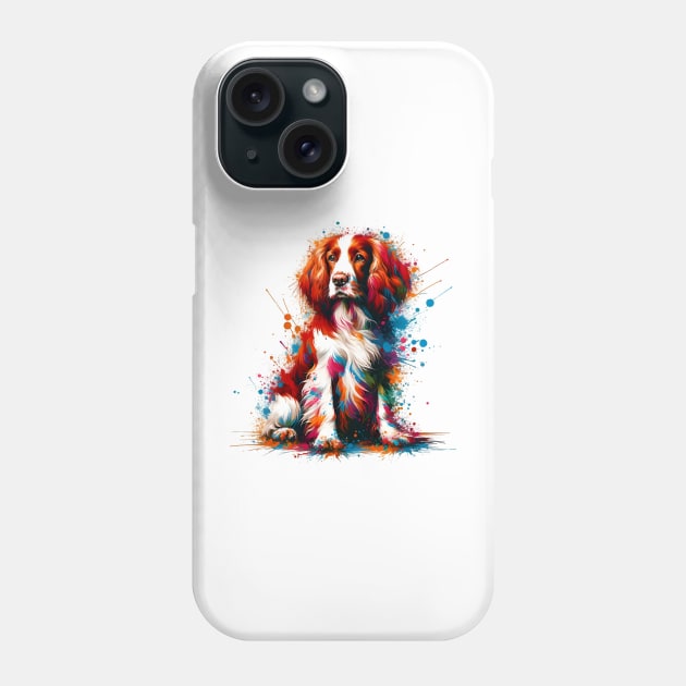 Welsh Springer Spaniel in Colorful Splash Art Phone Case by ArtRUs