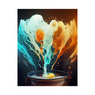 Kitchen Eggs Splash Art T-Shirt