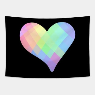 Pastel Rainbow "Plaid" Heart! Tapestry