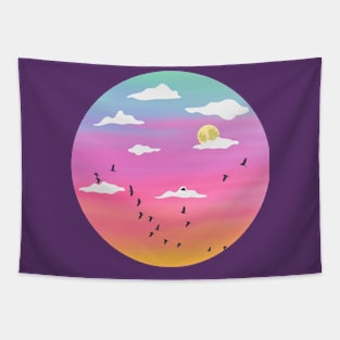 Sunset and Moon Tapestry