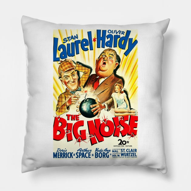 Big Noise Laurel and Hardy Pillow by ZippyFraggle1