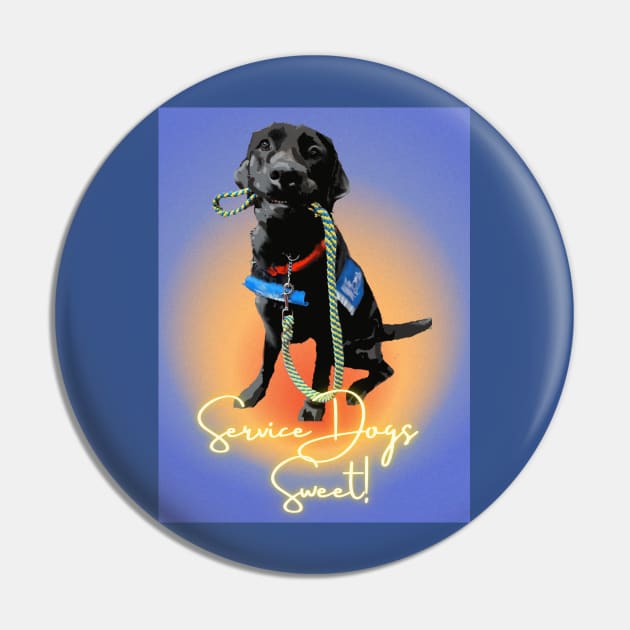 Sweet Black Lab Service Dog Pin by B C Designs