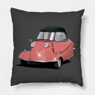 Messerschmitt bubble car in salmon Pillow