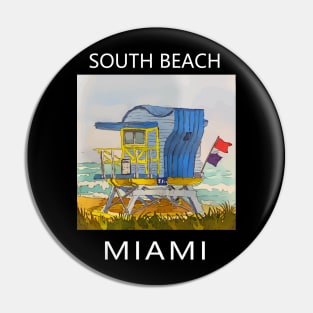 South Beach Lifeguard Tower in Miami Florida - Welshdesigns Pin