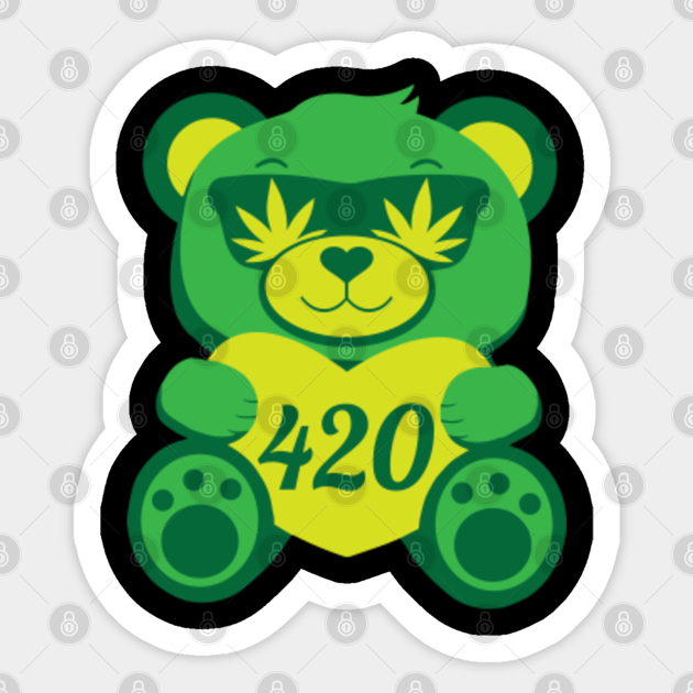 Teddy Bear 4 4 Weed Sticker Teepublic Uk