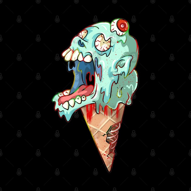 Melting Undead Ice Cream Skull by Trendy Black Sheep