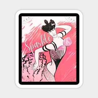 Sparkle Pink Vintage Dancer Magnet