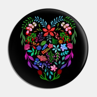 PRETTY COLORFUL FLORALS HEART Pin