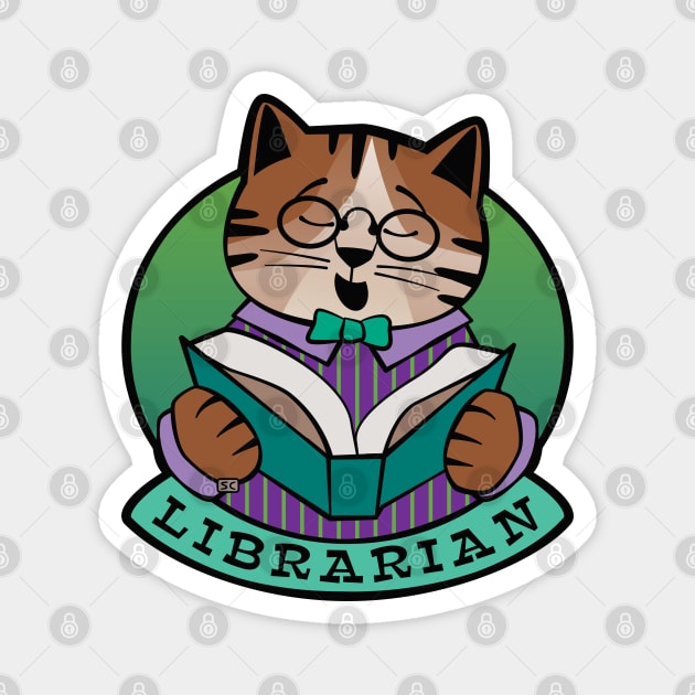 Librarian Cat Story Time Magnet by Sue Cervenka