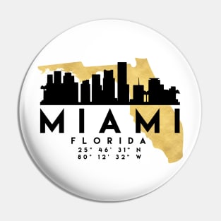 Miami Florida Skyline Map Art Pin