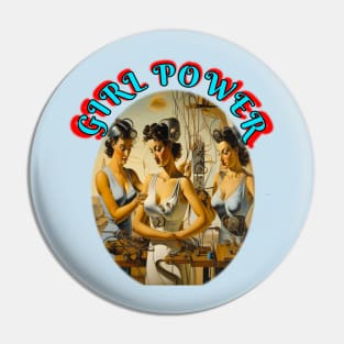 Girl Power retro Pin