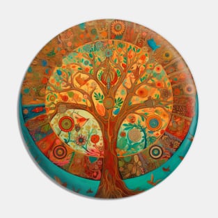 Sacred Renewal: Embracing Life's Cycle through the Tree of Life Mandala Pin