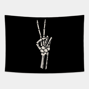 Skeleton Hand Peace Sign Tapestry
