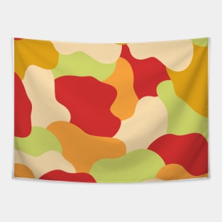 Colourful Blob Abstract Pattern in Red Cream Orange and Lime Sticker Tapestry