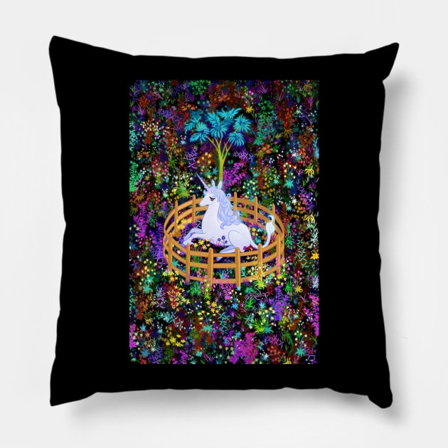 The Last Unicorn in Captivity Pillow by Ellador