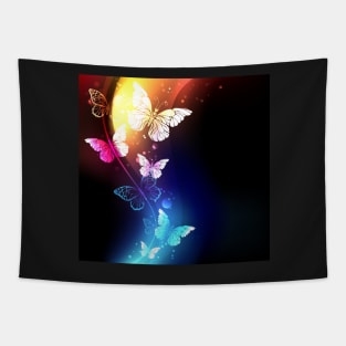 Fabulous Night Butterflies Tapestry