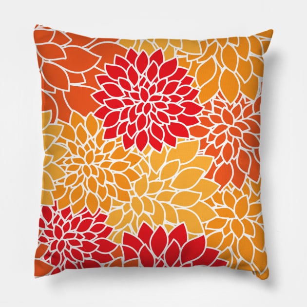 Abstract Pattern Warm Tones Pillow by CosTeemize