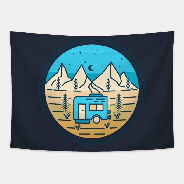 Hiking Mountain Tapestry by Polahcrea
