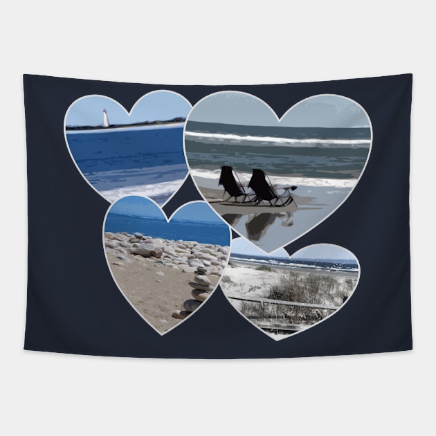 Lispe Sea Side Hearts Tapestry by Lispe