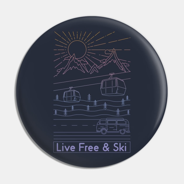 Live Free & Ski Pin by PixelSamuel