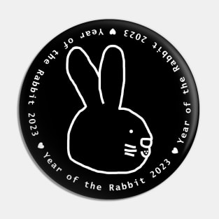 Year of the Rabbit 2023 in White Pin