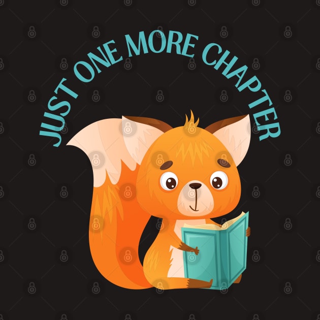 Animal reading book Just one more chapter I Love Books Bookoholic by BoogieCreates
