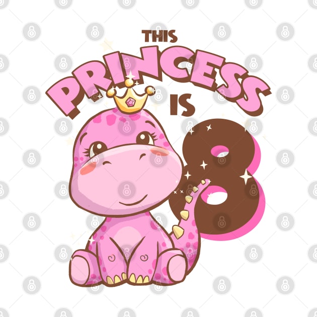 This Princess is 8 Girls 8th Birthday Pink Dinosaur Party by Irene Koh Studio