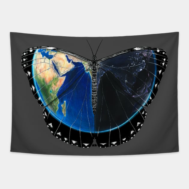 Butterfly Earth Tapestry by McQuinnBelnap