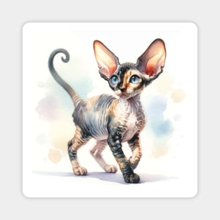 Cornish Rex Watercolor Kitten - Cute Kitties Magnet