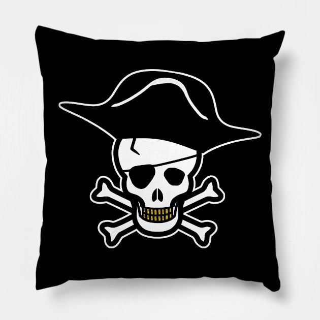 pirate skull Pillow by Mamon