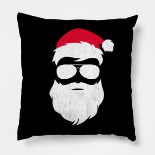 Funny Santa Claus with Sunglasses Christmas (Distrassed) Pillow