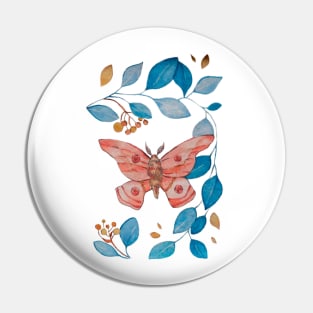 Butterfly with Blue Plants Leaves Pin