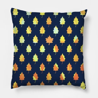 Brilliant Golden Autumn Leaves and Winter Trees Pillow