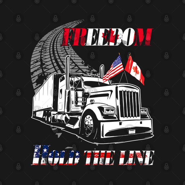 Truckers Freedom Convoy 2022 Trucker Tshirt for USA & Canada by nvqdesigns