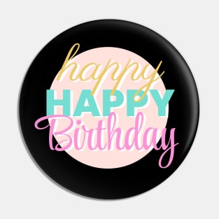 Happy Birthday Party Text Design Pin
