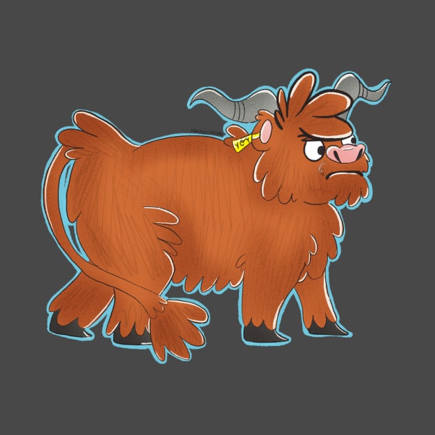 Highland cow by paigedefeliceart@yahoo.com