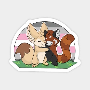 Demigirl - Fennec Fox + Red Panda Hug Magnet