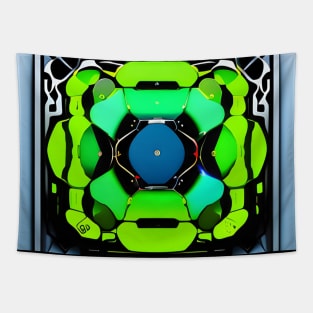 Green Flower Cathedral Style | AI Generated Design by @remlorart Tapestry