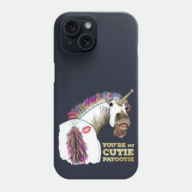 Flirty Weird Unicorn - Cutie Patootie Phone Case by Marouk