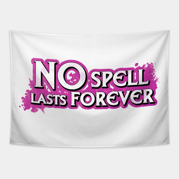 No Spell Lasts Forever Logo Tapestry by Killer Tater Tots Comics